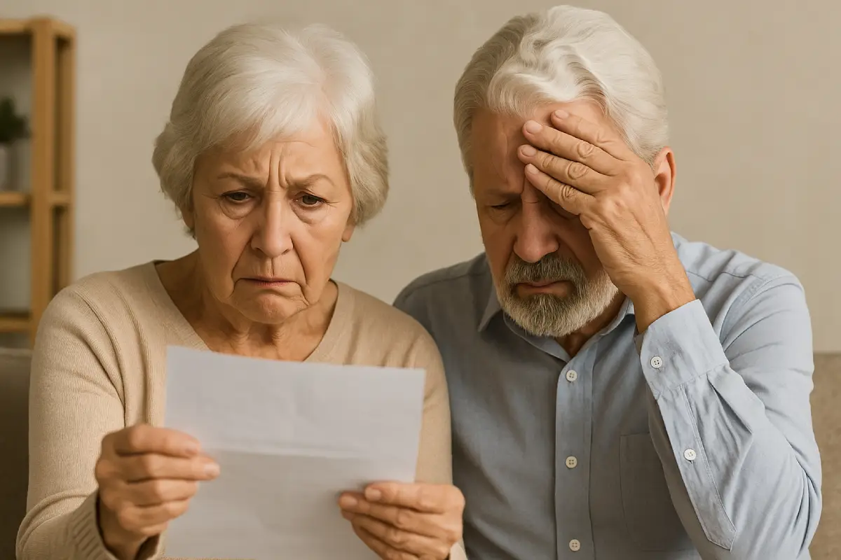 A person looking stressed about bills